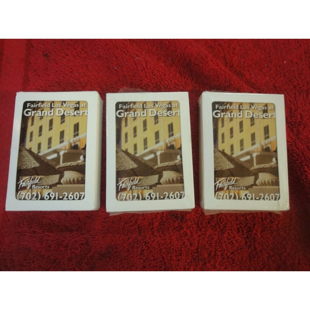3 lot Fairfield resorts las vegas at Grand Desert  playing cards 2 new 1 used